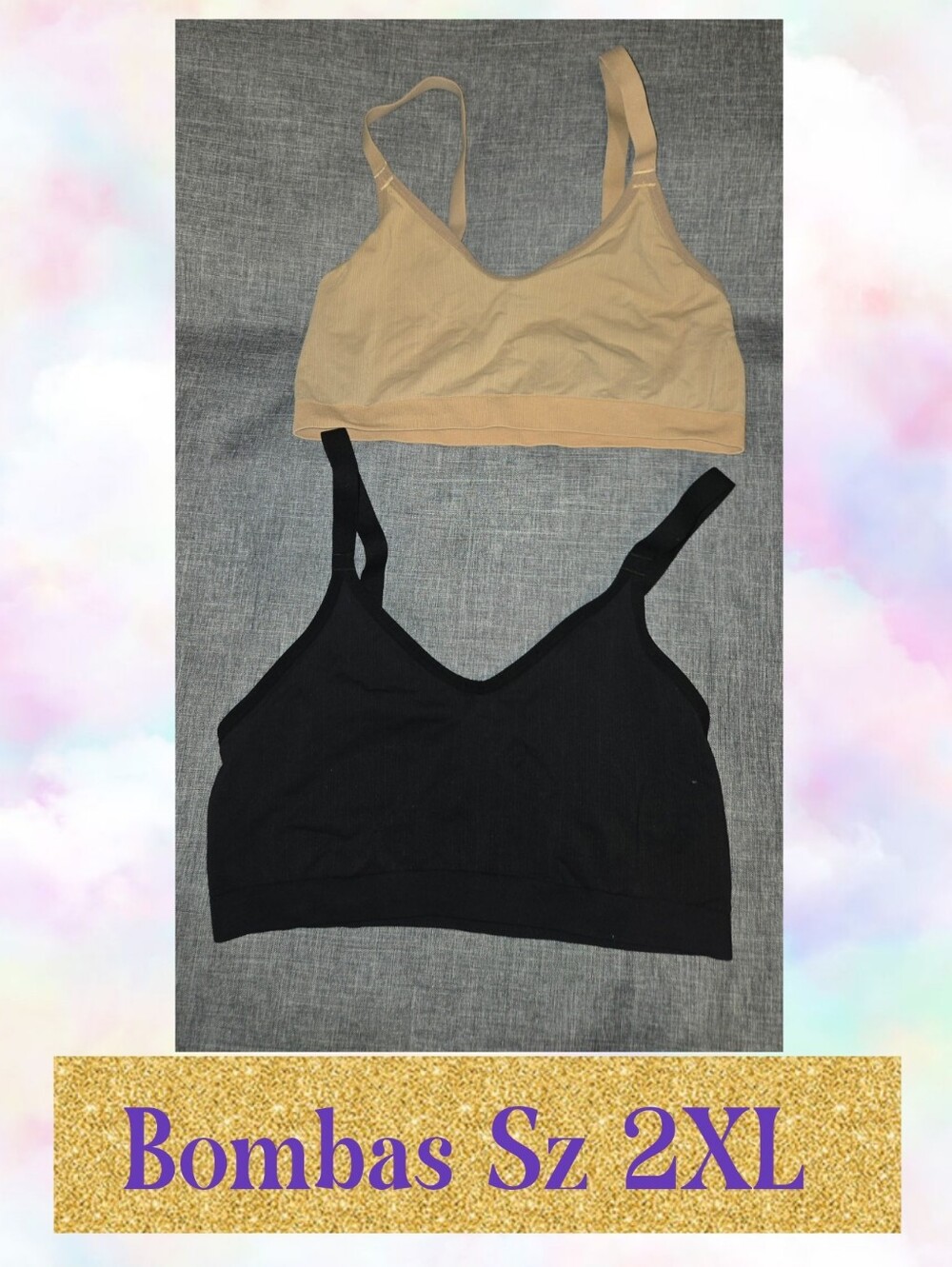 Bombas Women's Seamless Bralette - Black & Tan (2XL)